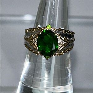 NWOT Gems En Vogue Sterling Silver Palladium Genuine Gemstone Designer Ring Boho